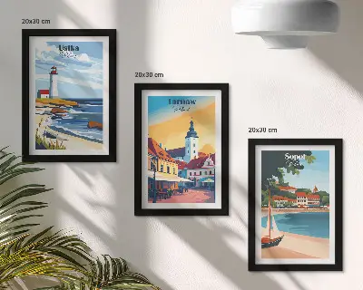 Galerie de perete cu vederi ale orașelor poloneze Ustka Tarnów și Sopot