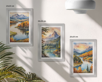 Galerie de perete Peisaje montane cu râu și copaci colorați
