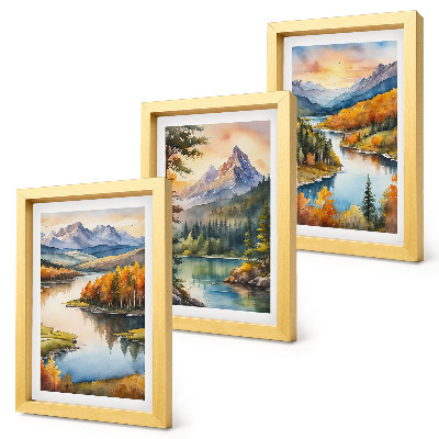 Galerie de perete Peisaje montane cu râu și copaci colorați