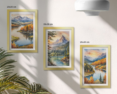 Galerie de perete Peisaje montane cu râu și copaci colorați