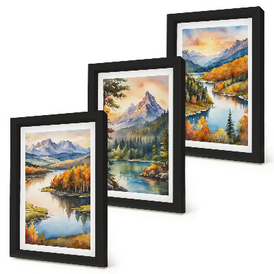 Galerie de perete Peisaje montane cu râu și copaci colorați