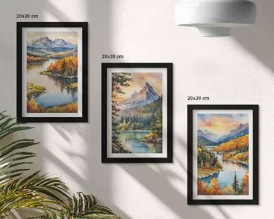Galerie de perete Peisaje montane cu râu și copaci colorați