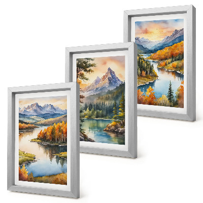 Galerie de perete Peisaje montane cu râu și copaci colorați