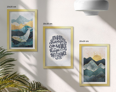 Set 3 tablouri Inscripție inspirațională cu peisaje montane abstracte