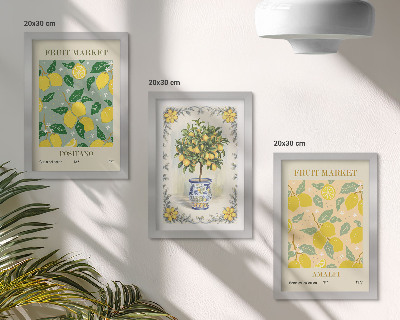 Set 3 tablouri Postere italiene cu citrice și fructe