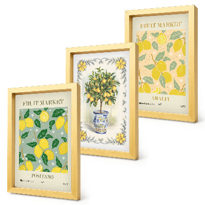 Set 3 tablouri Postere italiene cu citrice și fructe