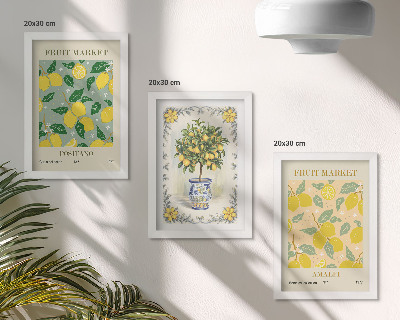Set 3 tablouri Postere italiene cu citrice și fructe
