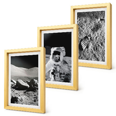 Galerie de perete Fotografii pe Lună cu astronaut și amprentă