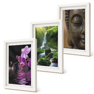 Galerie de perete Flori în cascada cu apă cu pietre verzi Buddha