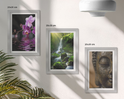 Galerie de perete Flori în cascada cu apă cu pietre verzi Buddha