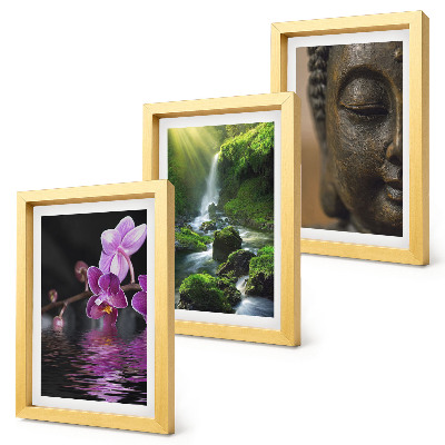 Galerie de perete Flori în cascada cu apă cu pietre verzi Buddha