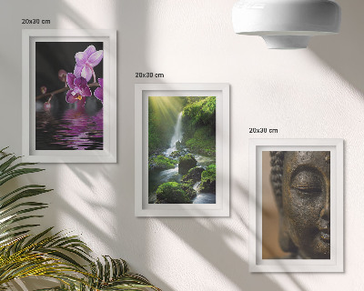 Galerie de perete Flori în cascada cu apă cu pietre verzi Buddha