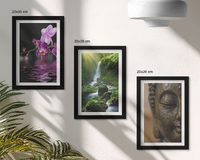 Galerie de perete Flori în cascada cu apă cu pietre verzi Buddha