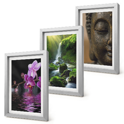 Galerie de perete Flori în cascada cu apă cu pietre verzi Buddha