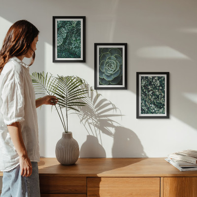 Galerie de perete Frunze verzi de plante suculente și crenguțe delicate