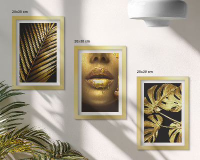 Set 3 tablouri Frunze de palmier, chip de femeie, frunze de monstera