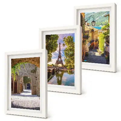 Galerie de perete cu străzi frumoase, arhitectură istorică și Turnul Eiffel