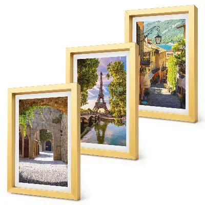 Galerie de perete cu străzi frumoase, arhitectură istorică și Turnul Eiffel