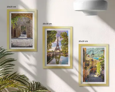Galerie de perete cu străzi frumoase, arhitectură istorică și Turnul Eiffel