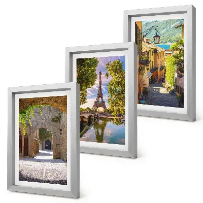 Galerie de perete cu străzi frumoase, arhitectură istorică și Turnul Eiffel