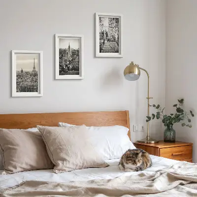 Set 3 tablouri cu vedere a orașului Paris, New York și scări fermecătoare