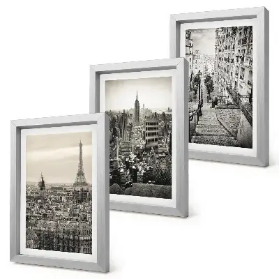 Set 3 tablouri cu vedere a orașului Paris, New York și scări fermecătoare