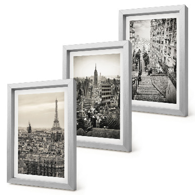 Set 3 tablouri Vedere a orașului Paris New York și scări fermecătoare