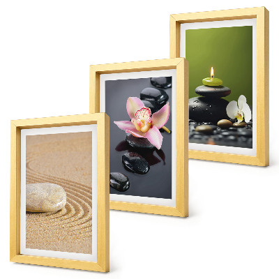 Set 3 tablouri Motive relaxante din piatră, care oferă pace și zen