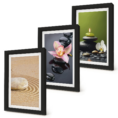 Set 3 tablouri Motive relaxante din piatră, care oferă pace și zen