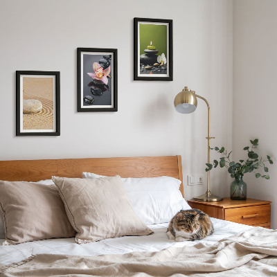 Set 3 tablouri Motive relaxante din piatră, care oferă pace și zen