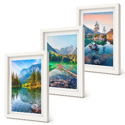 Set 3 tablouri Lacuri montane cu apă și peisaje naturale înconjurătoare