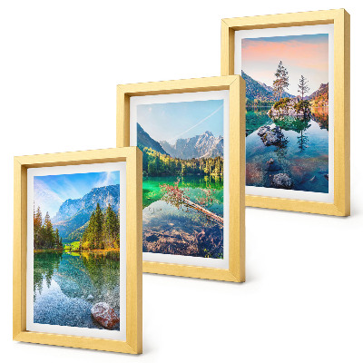 Set 3 tablouri Lacuri montane cu apă și peisaje naturale înconjurătoare