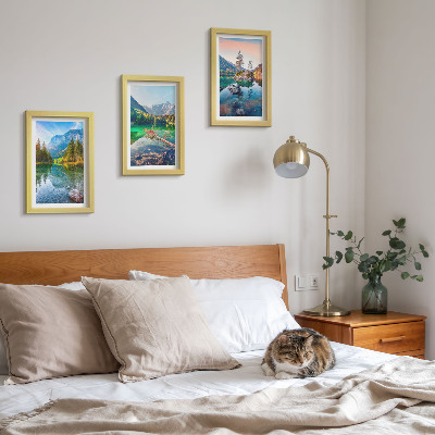 Set 3 tablouri Lacuri montane cu apă și peisaje naturale înconjurătoare