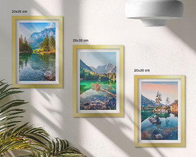Set 3 tablouri Lacuri montane cu apă și peisaje naturale înconjurătoare