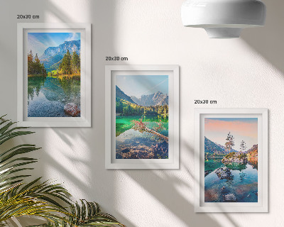 Set 3 tablouri Lacuri montane cu apă și peisaje naturale înconjurătoare