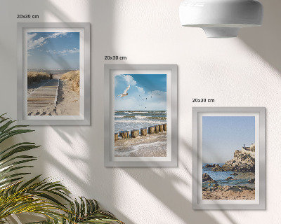 Galerie de perete Plajă cu alee de lemn, mare și stânci de pe litoral