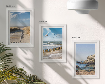 Galerie de perete Plajă cu alee de lemn, mare și stânci de pe litoral