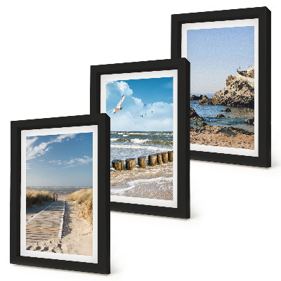 Galerie de perete Plajă cu alee de lemn, mare și stânci de pe litoral
