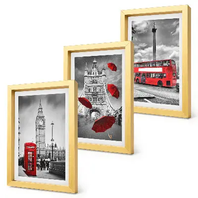 Galerie de perete vederi la Londra cu autobuz și umbrelă roșie