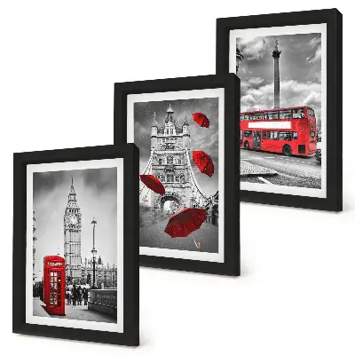 Galerie de perete vederi la Londra cu autobuz și umbrelă roșie