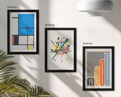 Set 3 tablouri Compoziții moderne abstracte cu forme geometrice