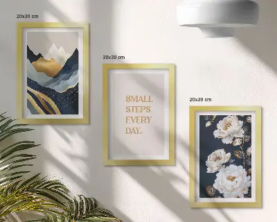 Galerie de perete cu flori abstracte de munte și litere inspirate
