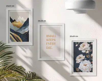 Galerie de perete cu flori abstracte de munte și litere inspirate