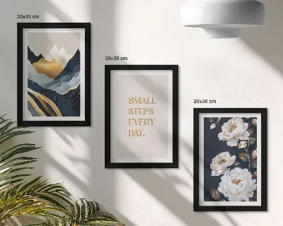 Galerie de perete cu flori abstracte de munte și litere inspirate