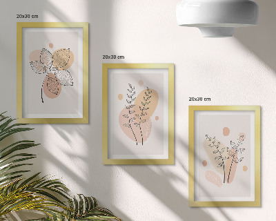 Galerie de perete Desene minimaliste cu plante în culori pastelate