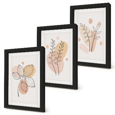 Galerie de perete Desene minimaliste cu plante în culori pastelate