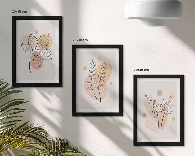 Galerie de perete Desene minimaliste cu plante în culori pastelate