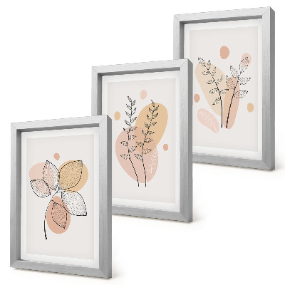 Galerie de perete Desene minimaliste cu plante în culori pastelate