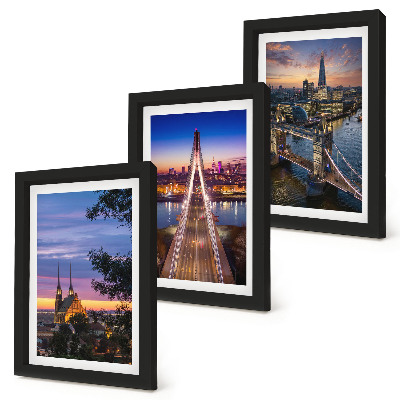 Galerie de perete Vederi ale orașului cu poduri și apusuri de soare