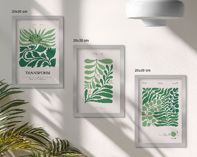 Galerie de perete Un set de frunze verzi și plante în diferite forme
